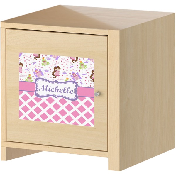 Princess & Diamond Print Square Wall Decal on Wooden Cabinet