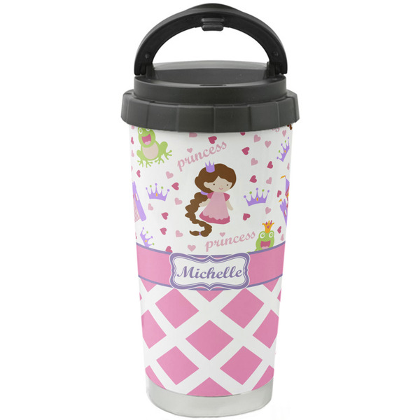 Custom Princess & Diamond Print Stainless Steel Coffee Tumbler (Personalized)