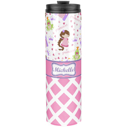 Princess & Diamond Print Stainless Steel Skinny Tumbler - 20 oz (Personalized)