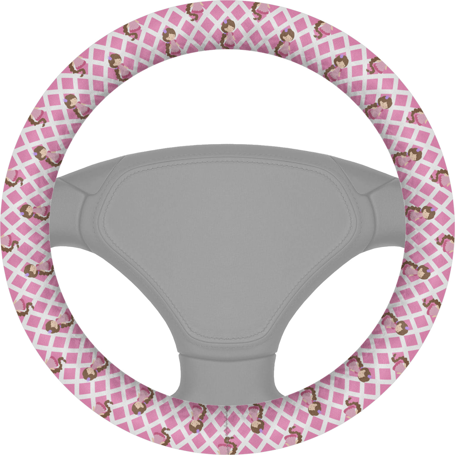 Princess & Diamond Print Steering Wheel Cover (Personalized