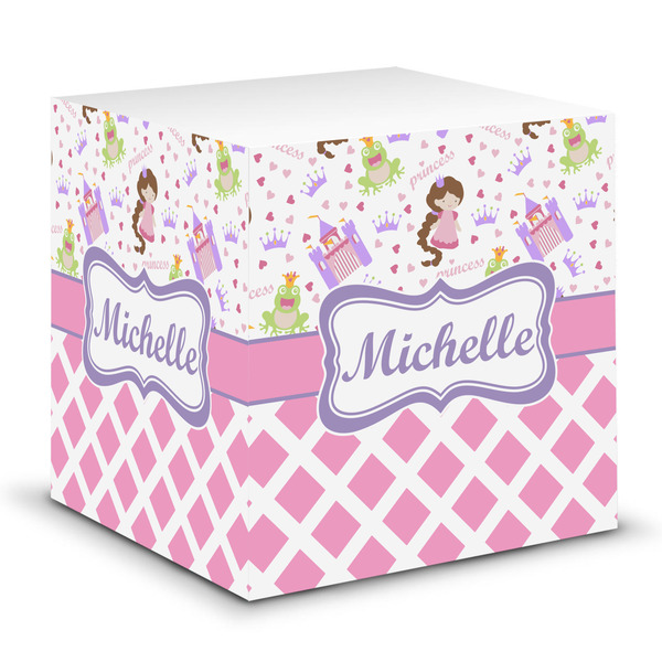 Custom Princess & Diamond Print Sticky Note Cube (Personalized)