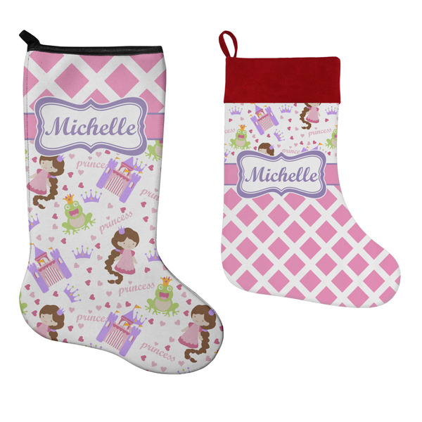 Princess & Diamond Print Stockings - Side by Side compare