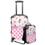 Princess & Diamond Print Kids 2-Piece Luggage Set - Suitcase & Backpack (Personalized)