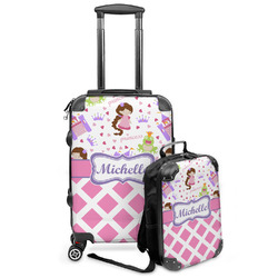 Princess & Diamond Print Kids 2-Piece Luggage Set - Suitcase & Backpack (Personalized)