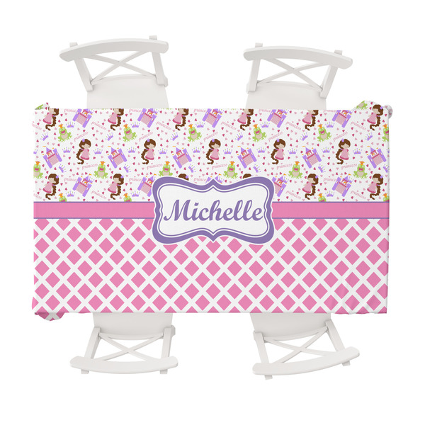 Custom Princess & Diamond Print Tablecloth - 58"x102" (Personalized)