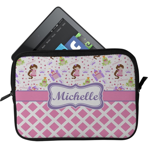 Custom Princess & Diamond Print Tablet Case / Sleeve - Small (Personalized)