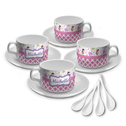 Princess & Diamond Print Tea Cup - Set of 4 (Personalized)