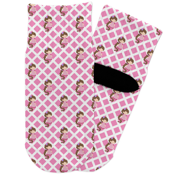 Custom Princess & Diamond Print Toddler Ankle Socks