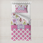 Princess & Diamond Print Toddler Bedding Set - With Pillowcase (Personalized)