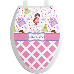 Princess & Diamond Print Toilet Seat Decal - Elongated (Personalized)