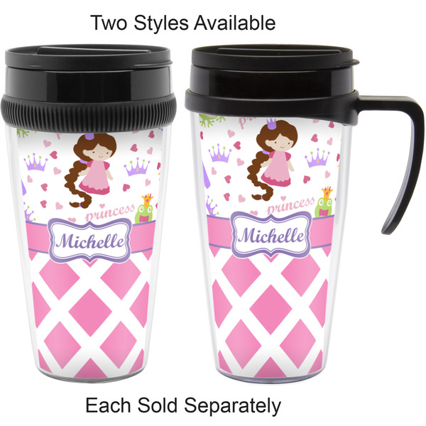 Princess & Diamond Print Travel Mugs - with & without Handle