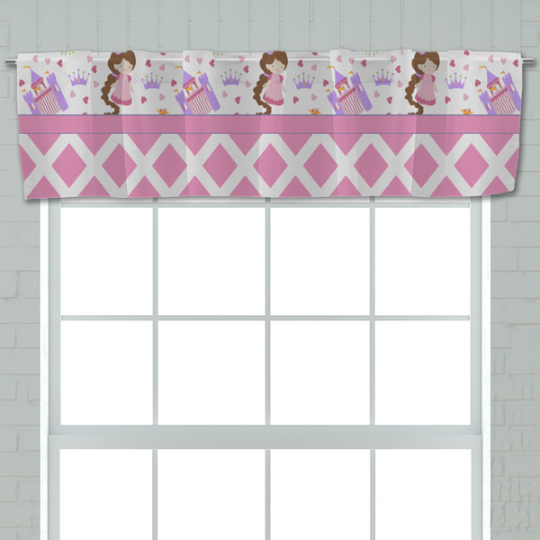 Princess & Diamond Print Valance - Closeup on window