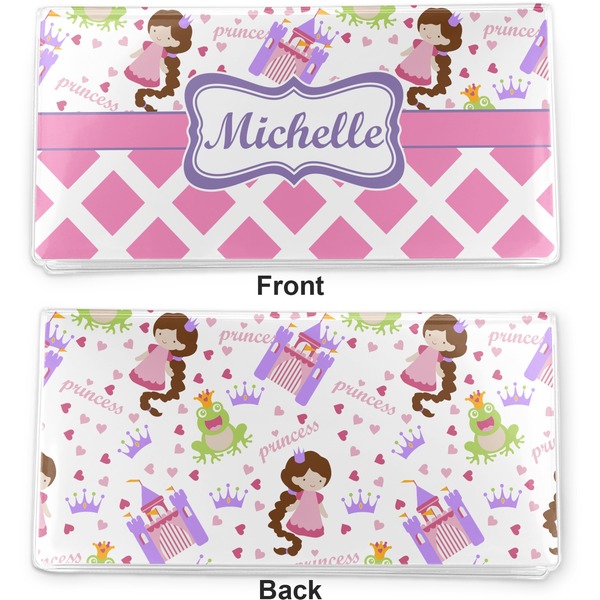 Princess & Diamond Print Vinyl Check Book Cover - Front and Back
