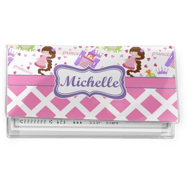 Custom Princess & Diamond Print Vinyl Checkbook Cover (Personalized)