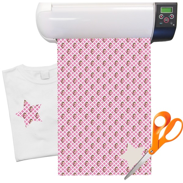 Custom Princess & Diamond Print Heat Transfer Vinyl Sheet (12"x18")