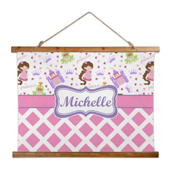 Princess & Diamond Print Wall Hanging Tapestry - Wide (Personalized)