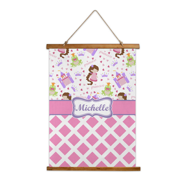 Custom Princess & Diamond Print Wall Hanging Tapestry - Tall (Personalized)