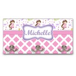 Princess & Diamond Print Wall Mounted Coat Rack (Personalized)
