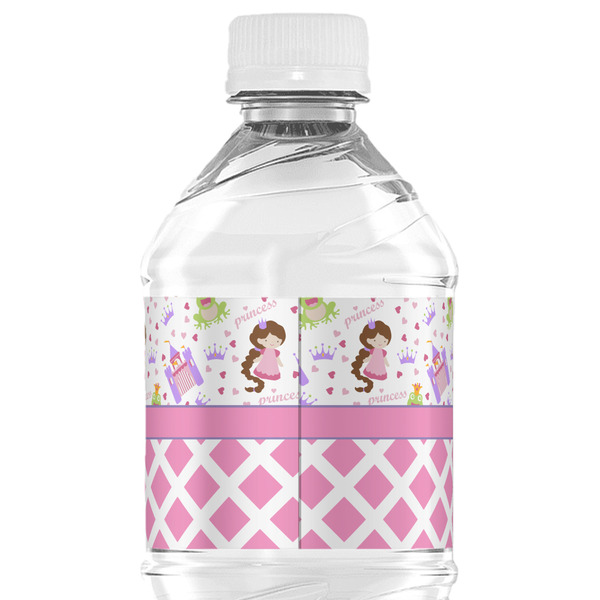 Princess & Diamond Print Water Bottle Label - Back View