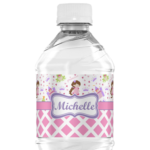 Custom Princess & Diamond Print Water Bottle Labels - Custom Sized (Personalized)