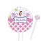 Princess & Diamond Print 5.5" Round Plastic Stir Sticks - White - Single Sided (Personalized)