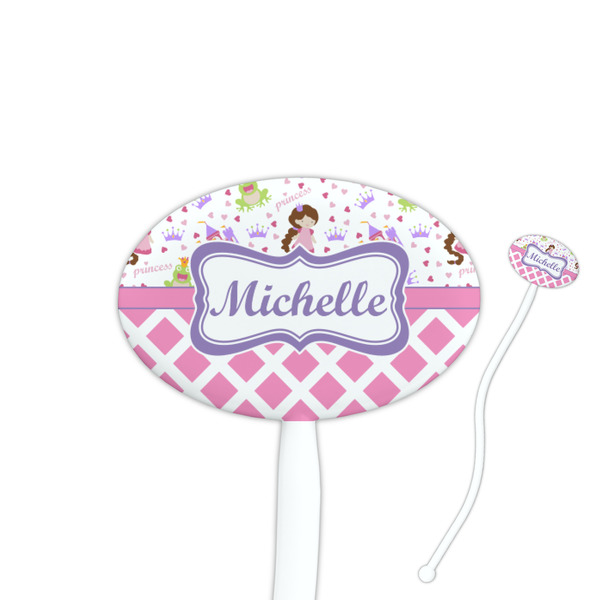 Custom Princess & Diamond Print Oval Plastic Stir Sticks (Personalized)