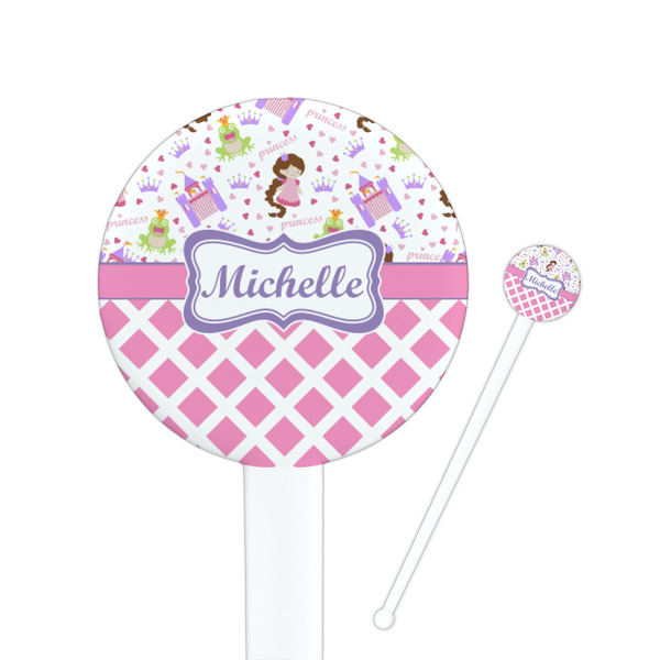 Custom Princess & Diamond Print Round Plastic Stir Sticks (Personalized)