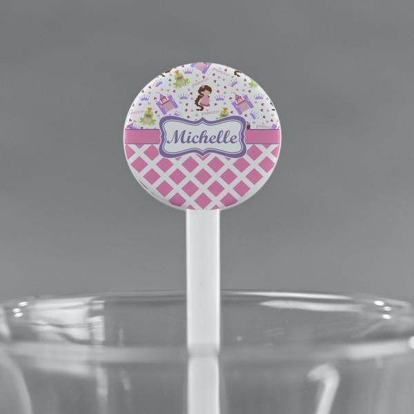 Princess & Diamond Print White Plastic 7" Stir Stick - Round - Main