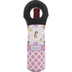Princess & Diamond Print Wine Tote Bag (Personalized)