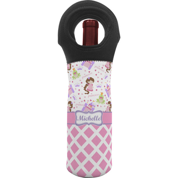 Custom Princess & Diamond Print Wine Tote Bag (Personalized)