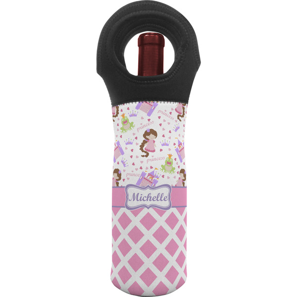 Custom Princess & Diamond Print Wine Tote Bag (Personalized)