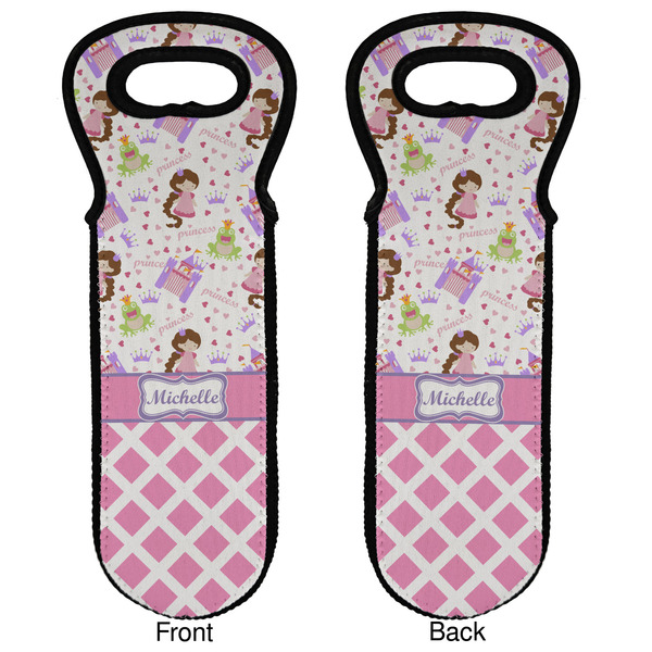 Princess & Diamond Print Wine Tote Front & Back
