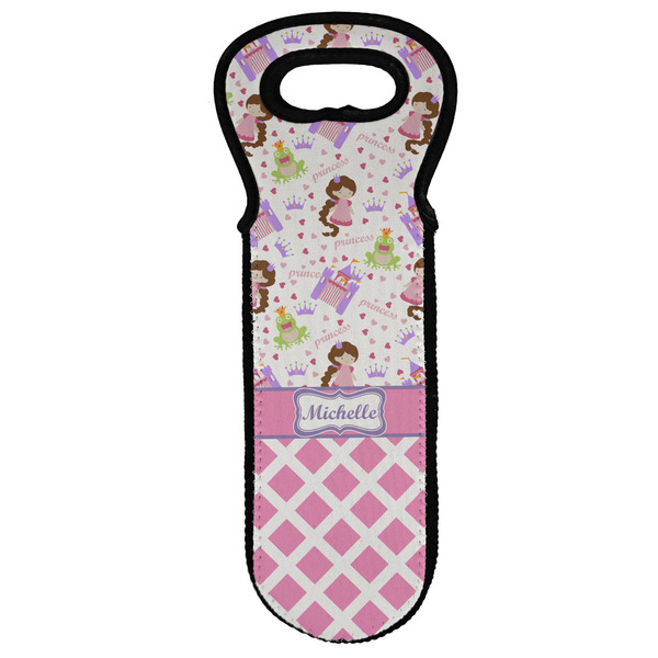 Custom Princess & Diamond Print Wine Tote Bag (Personalized)