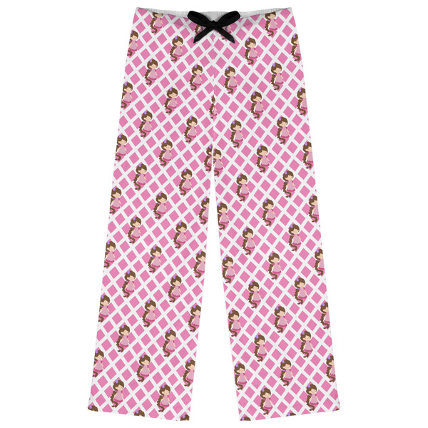 Custom Princess & Diamond Print Womens Pajama Pants - S