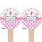 Princess & Diamond Print Wooden 4" Food Pick - Round - Double Sided - Front & Back