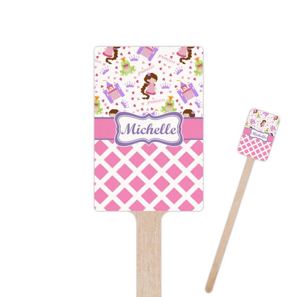 Custom Princess & Diamond Print Rectangle Wooden Stir Sticks (Personalized)