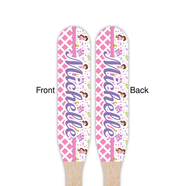 Princess & Diamond Print Wooden Food Pick - Paddle - Double Sided - Front & Back