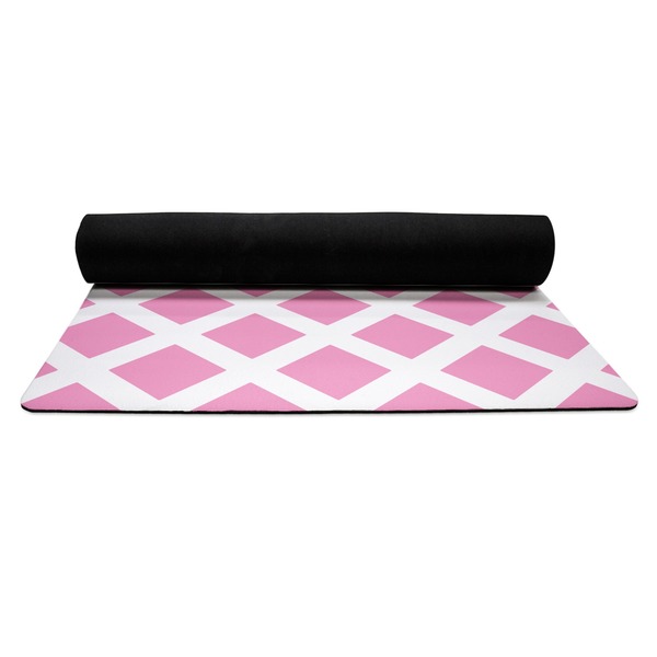 Princess & Diamond Print Yoga Mat Rolled up Black Rubber Backing
