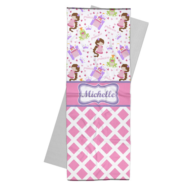 Custom Princess & Diamond Print Yoga Mat Towel (Personalized)