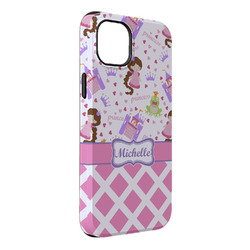 Princess & Diamond Print iPhone Case - Rubber Lined - iPhone 14 Pro Max (Personalized)