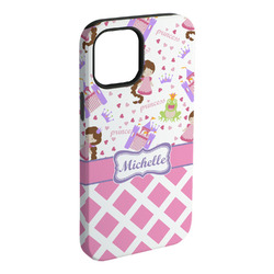 Princess & Diamond Print iPhone Case - Rubber Lined - iPhone 15 Plus (Personalized)