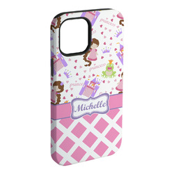 Princess & Diamond Print iPhone Case - Rubber Lined - iPhone 15 Pro Max (Personalized)
