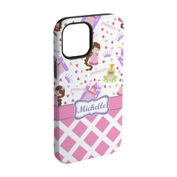 Princess & Diamond Print iPhone Case - Rubber Lined - iPhone 15 Pro (Personalized)