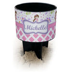 Princess & Diamond Print Black Beach Spiker Drink Holder (Personalized)