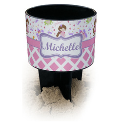 Princess & Diamond Print Black Beach Spiker Drink Holder (Personalized)