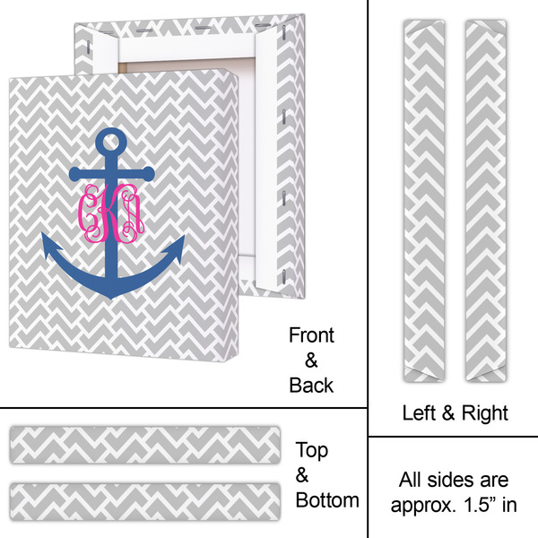 Monogram Anchor 11x14 - Canvas Print - Approval