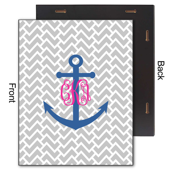 Monogram Anchor 11x14 Wood Print - Front & Back View