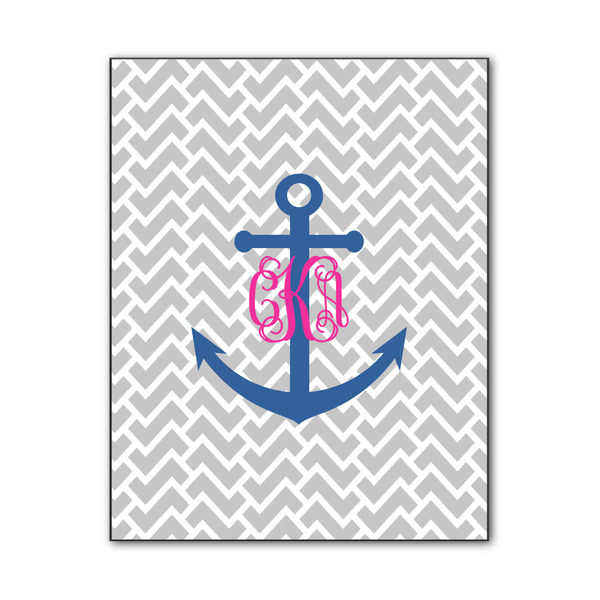 Custom Monogram Anchor Wood Print - 11x14