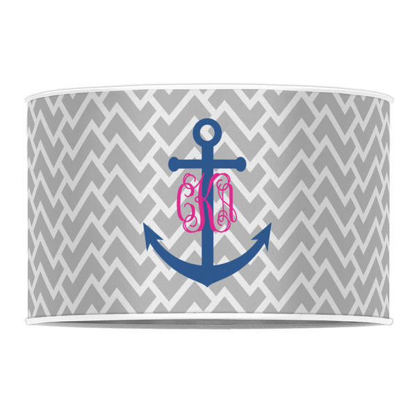 Monogram Anchor 12" Drum Lampshade - FRONT (Poly Film)
