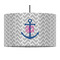 Monogram Anchor 12" Drum Pendant Lamp - Fabric